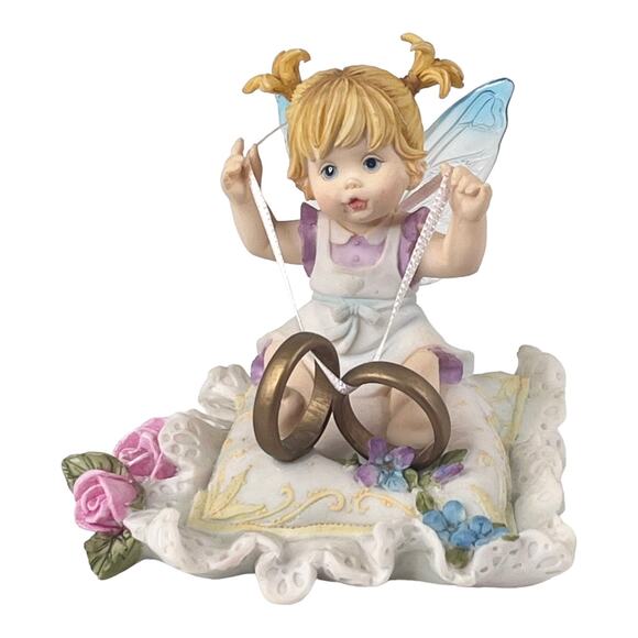 My Little Kitchen Fairies WEDDING RING Bands FAIRIE Figurine Fairy Cake Topper